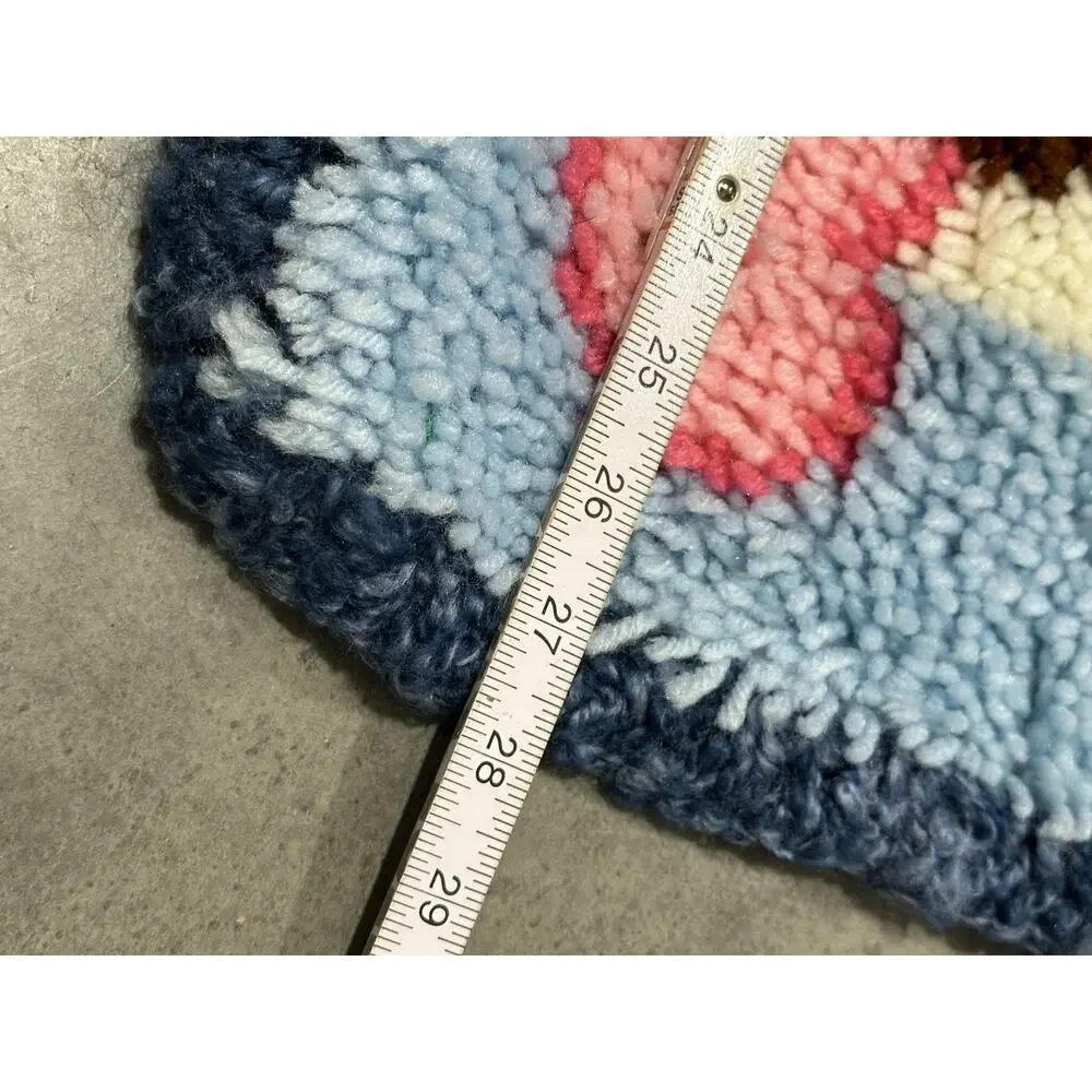 Teddy Bear and Hearts, Rug, Floor Mat, Latch Hook, Handmade, ~ 250507-WH 540